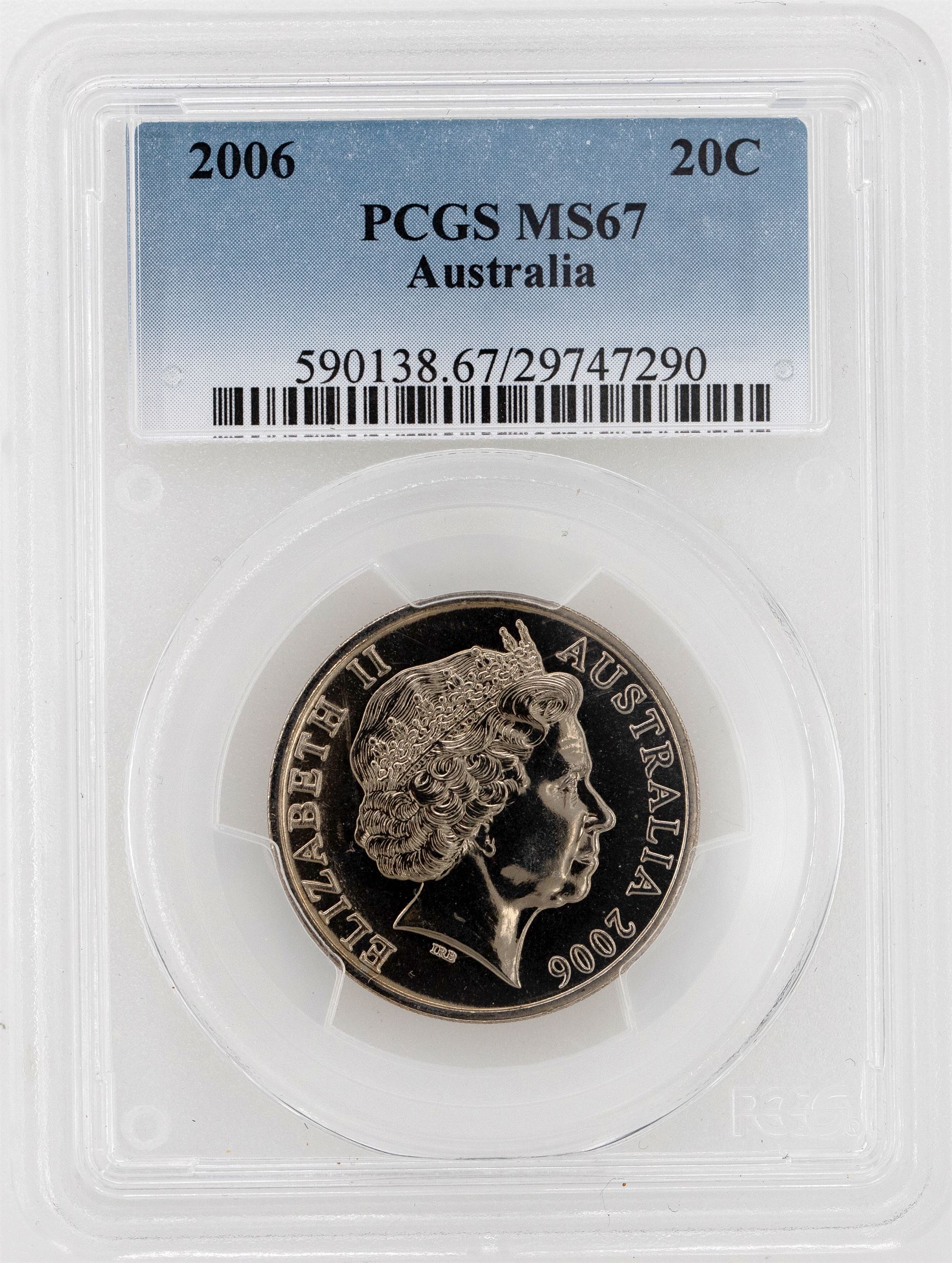 2006 Australia Twenty Cent, 20c PCGS - MS67 -290