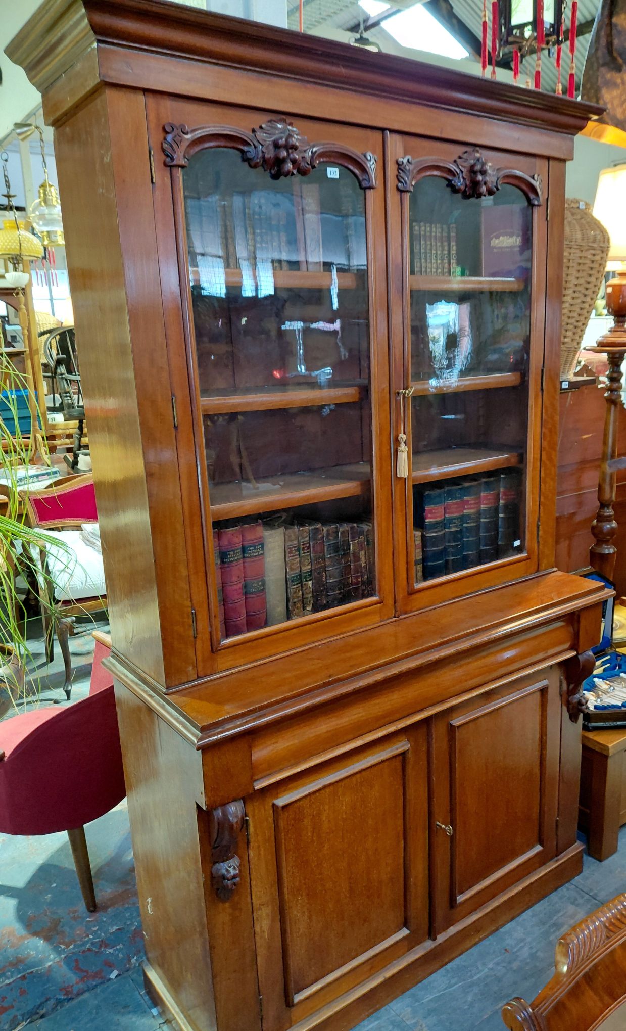 132 · VICTORIAN MAHOGANY BOOKCASE