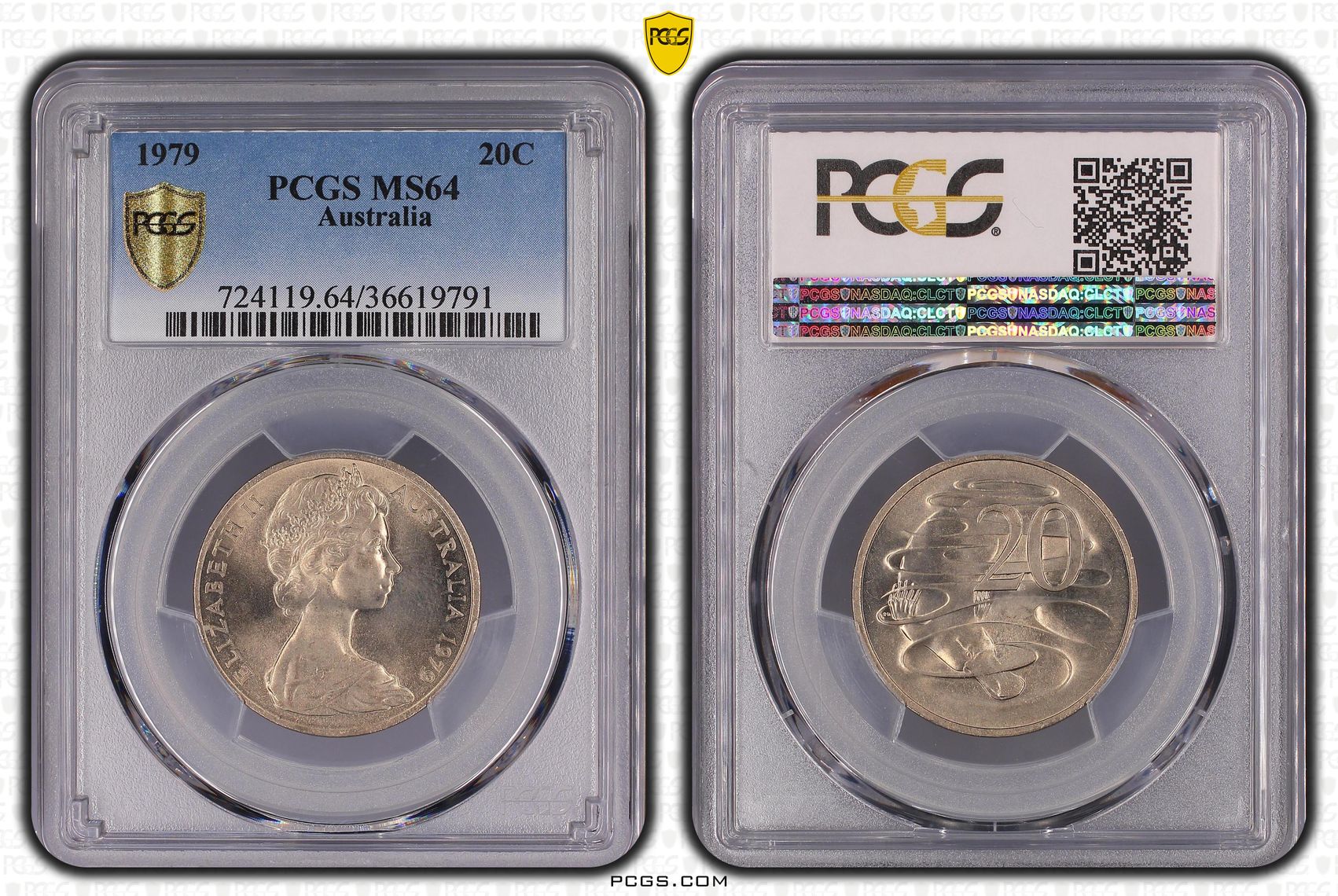 Elizabeth II, Twenty Cent, 1979, PCGS MS64