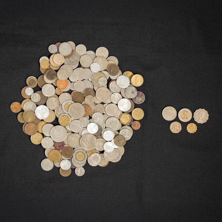Bolsa con 200 monedas
