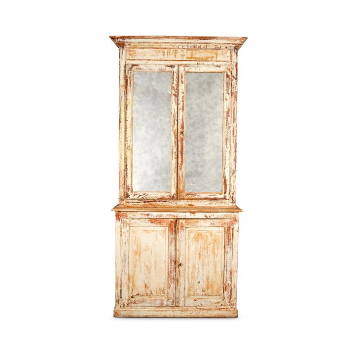 A 19th century Central European white painted cupboard