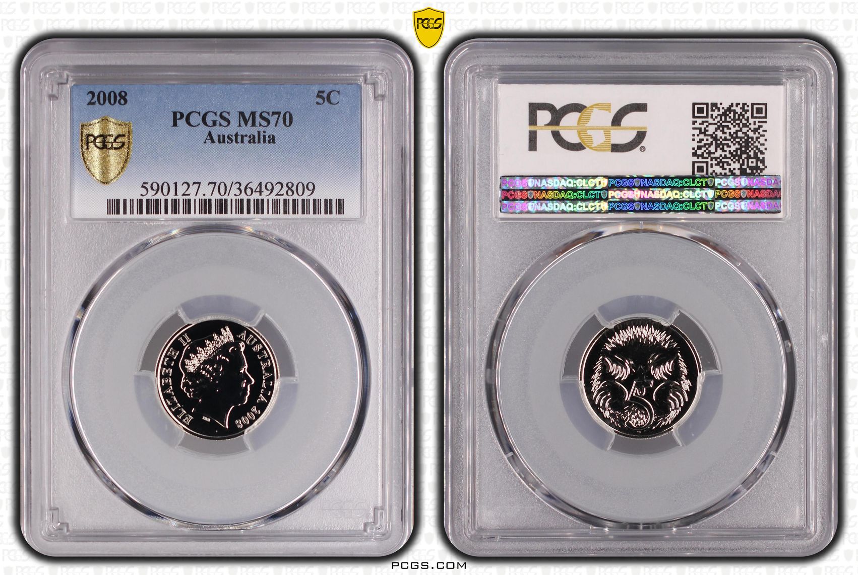Five Cent, 2008, PCGS MS 70