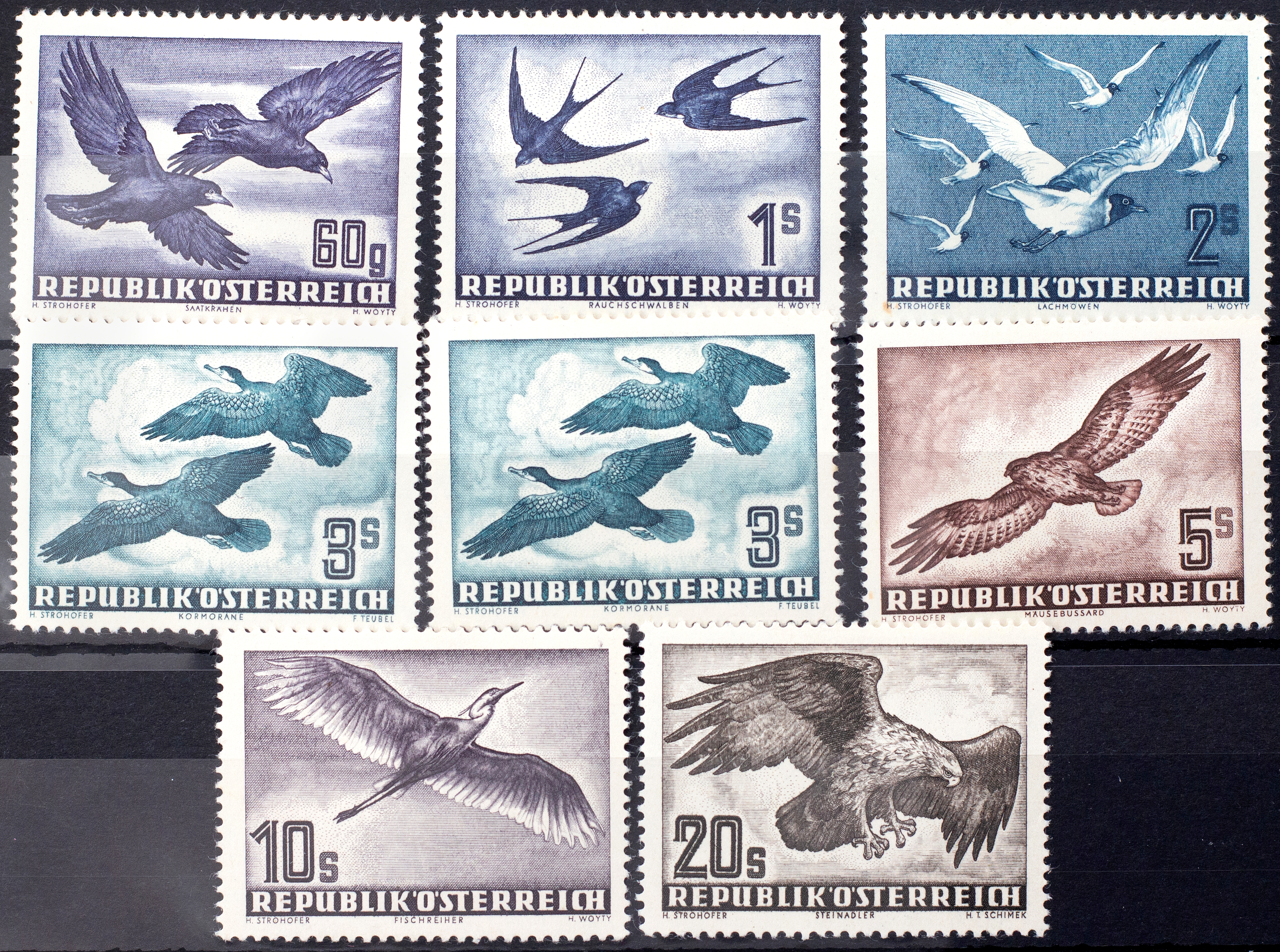Austria, Birds, 1950, Fine