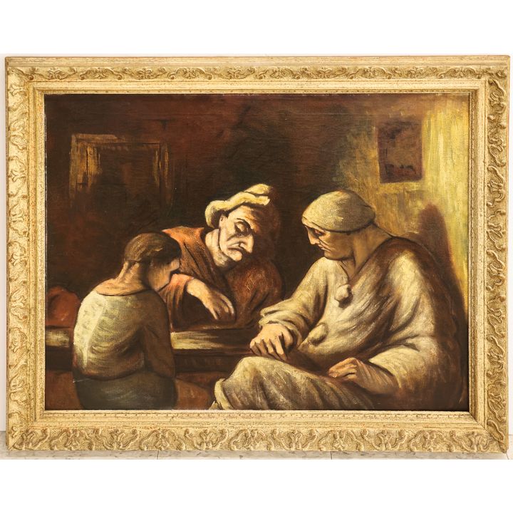 Byron Gardner ''Repose of the Clowns'' 1950 Oil on Canvas Framed 29''x35''
