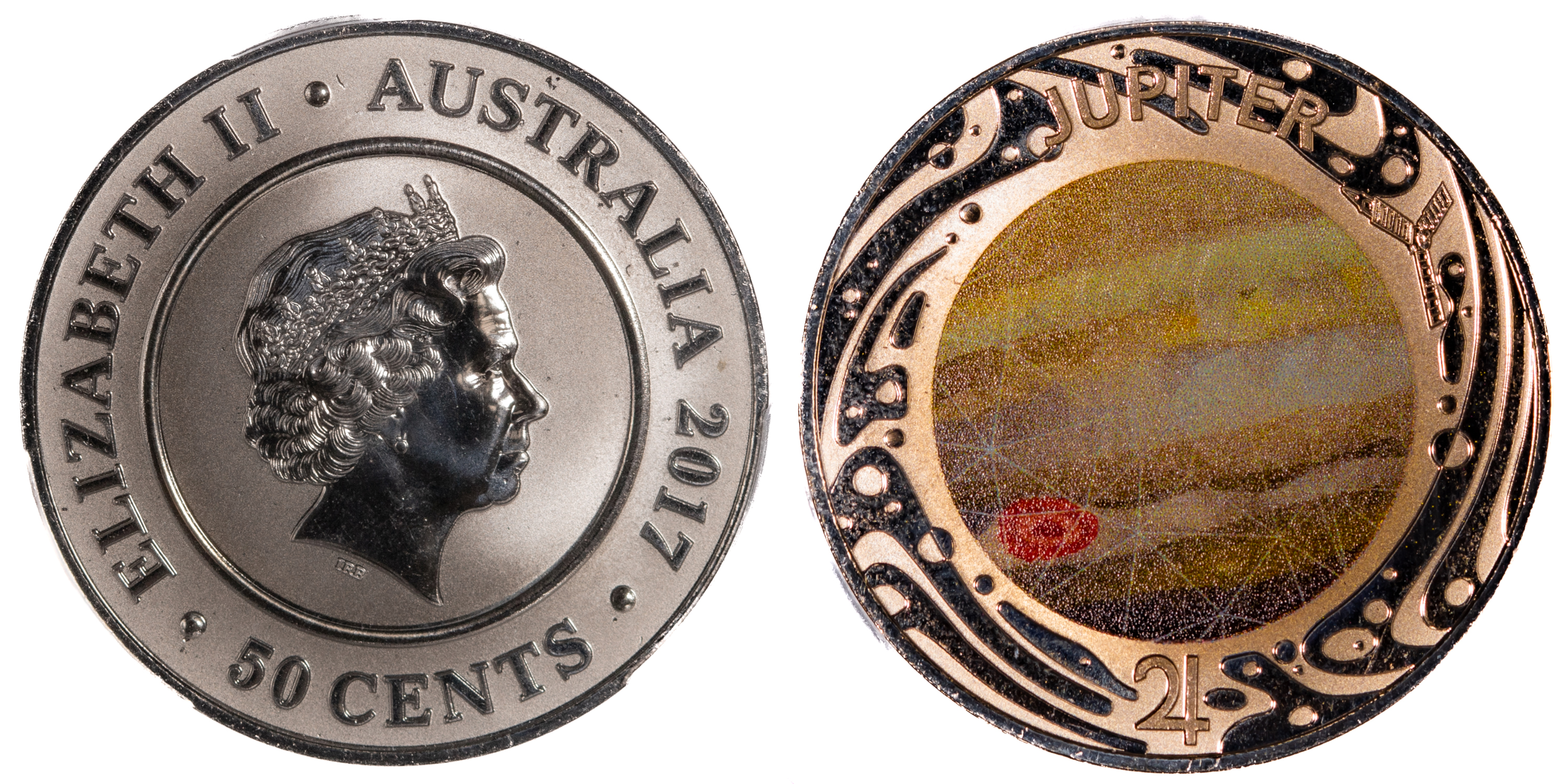 Elizabeth II, Planetary Coins - Jupiter, Fifty Cent, 2017, PCGS MS 69