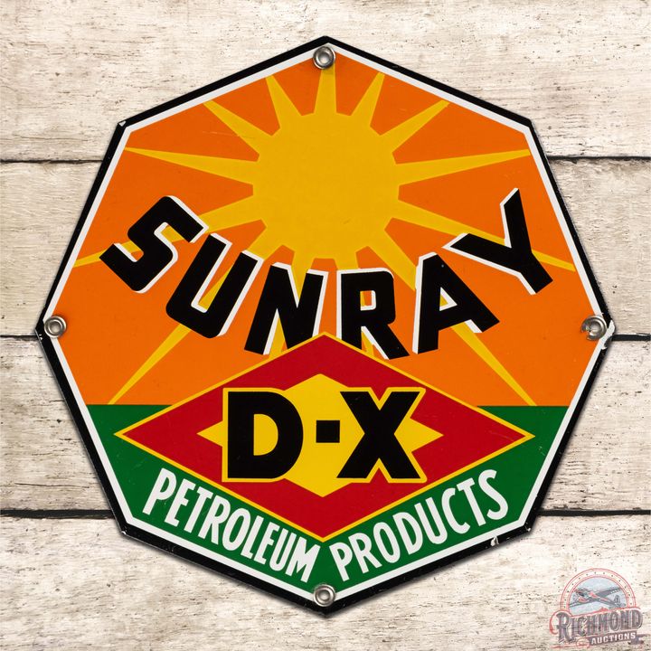 Nice Sunray D-X Petroleum Products 10.5" Single Sided Porcelain Sign