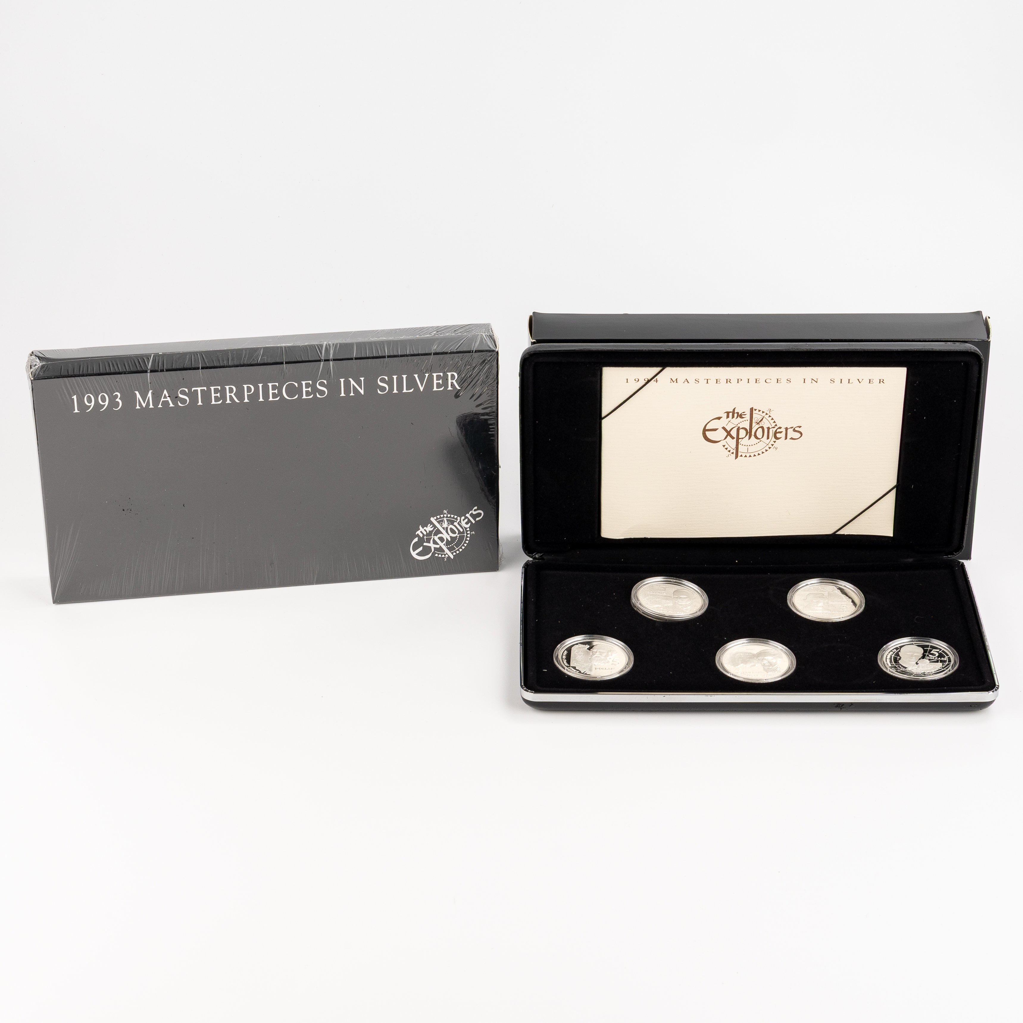 284 · Elizabeth II, RAM - Masterpieces in Silver, Explorers Part 1 & 2, Five Dollars, 1993 - 1994, FDC