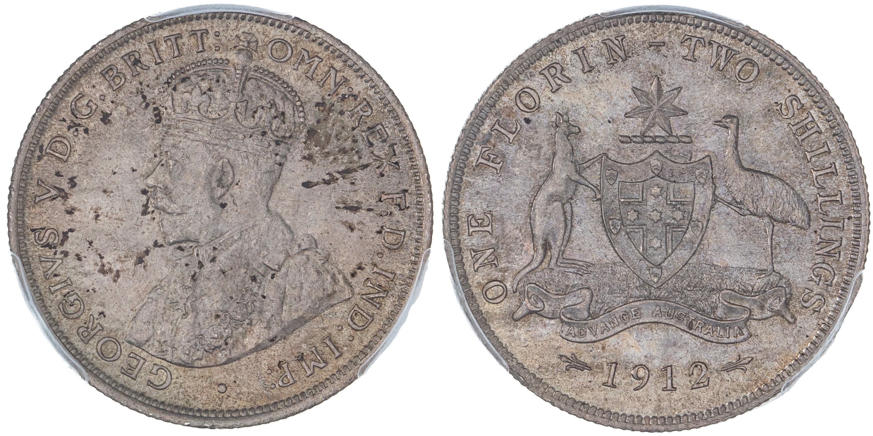 George V, Florin, 1912, PCGS MS63