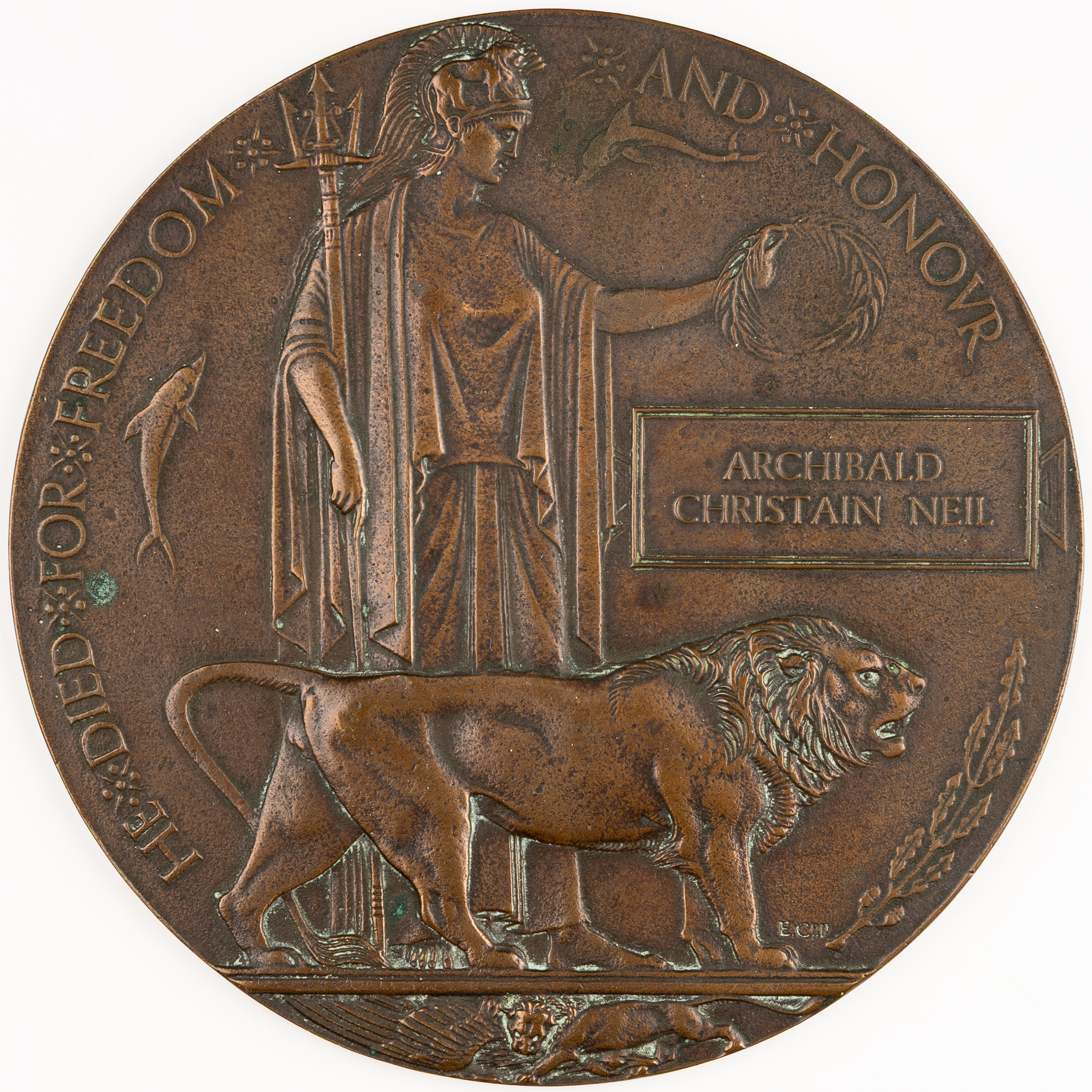 British Commonwealth, George V, Memorial Plaque, 1919, EF