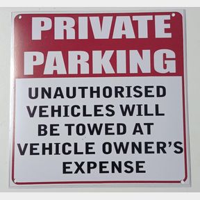 Private Parking Sign(29cmx29cm)-2 Pack - Private Parking Sign(29cmx29cm)-2 Pack- 51743/2324 SN B3 (S7)