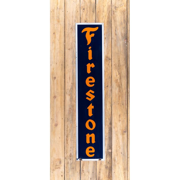 72" Firestone Tire Single Sided Porcelain Sign TAC 8.9